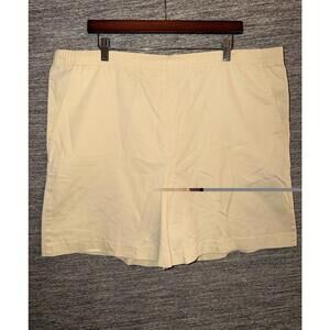 VTG Jantzen Classics Womens Pale Yellow Cotton High Waist Shorts Elastic Back L